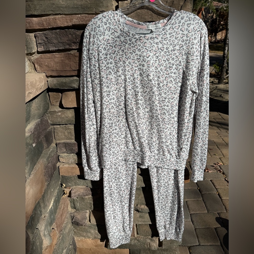 PJ Salvage Gray Leopard  Pajama Set
